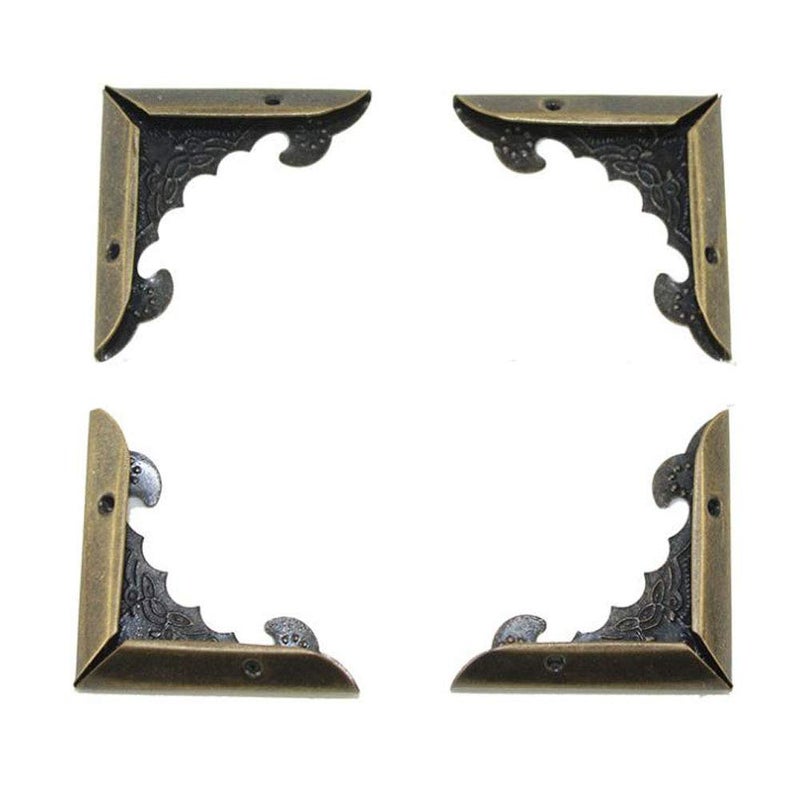 Hdtyyln 30Pcs Metal Corner Protector, 40mm Bronze Corner Protectors Edge, Vintage Metal Book Corner Protector, Album Corner Decorative Protector Cover, Corner Edge Cover for Book Menu Furniture Edge - Image 3